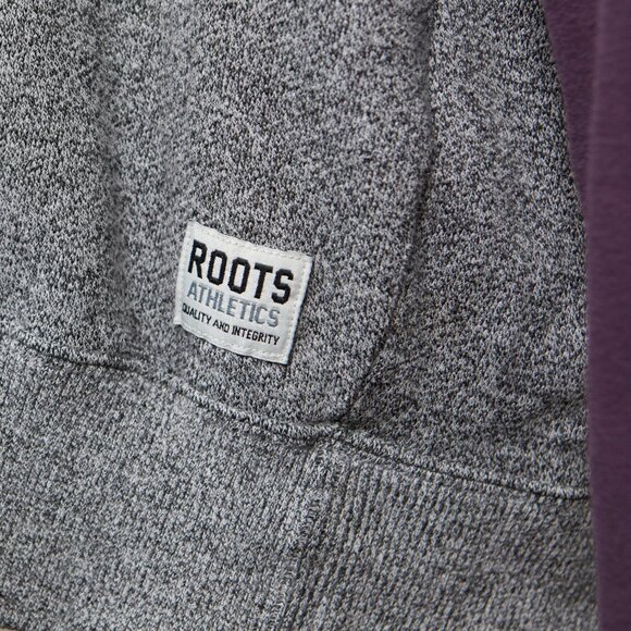 Roots Athletics Crewneck Sweatshirt | Salt + Pepper w/ Purple EUC - Picture 4 of 5